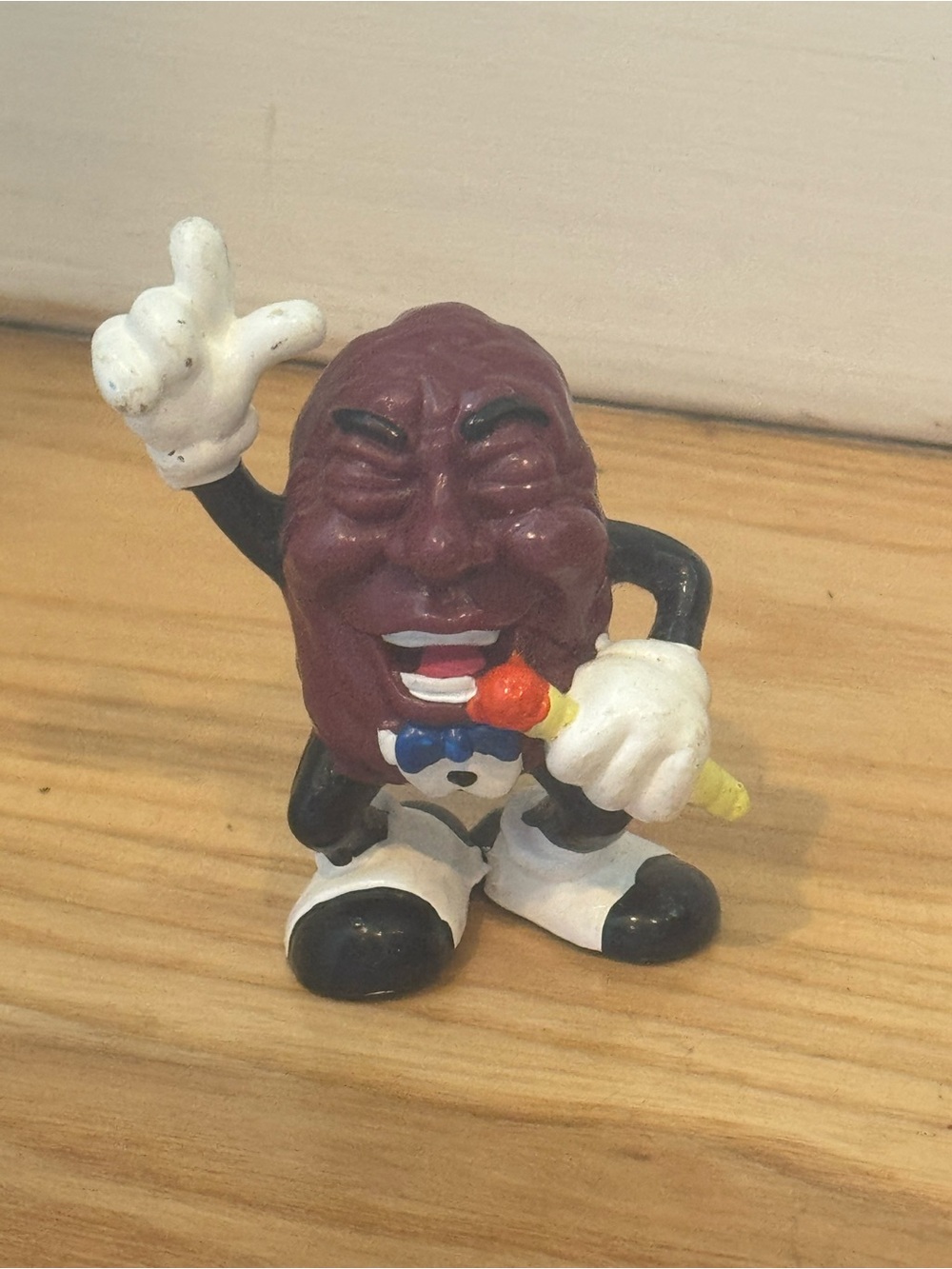 Vintage 1987 California Raisins Singer PVC Figure Microphone Applause CALRAB